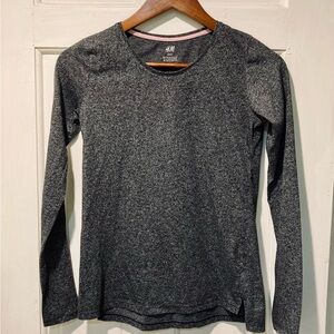 H&M Gray Fitted Long Sleeve T-Shirt
